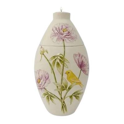 Yellow Bird Ceramic Cremation Urn