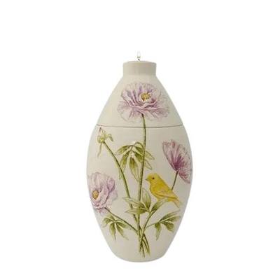 Yellow Bird Petite Ceramic Cremation Urn