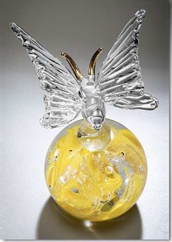 Yellow Butterfly Figurine Ash Sculpture