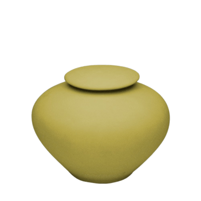 Yellow Silk Medium Porcelain Clay Urn