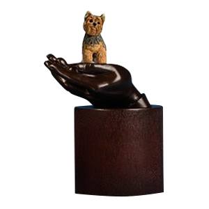 Yorkshire Terrier Hands Dog Cremation Urn