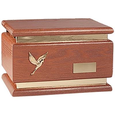 Zari Burgundy Wood Cremation Urn