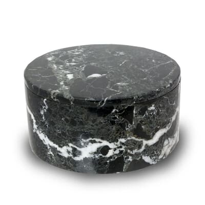 Zebra Marble Keepsake Cremation Round Box