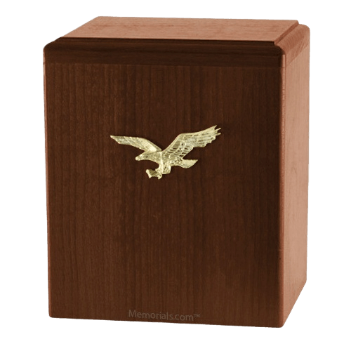 Eagle Ascent Walnut Small Cremation Urn