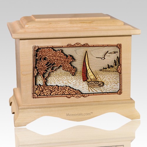 Sailboat Maple Cremation Urn
