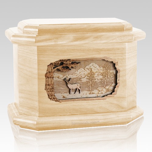 Deer Maple Octagon Cremation Urn